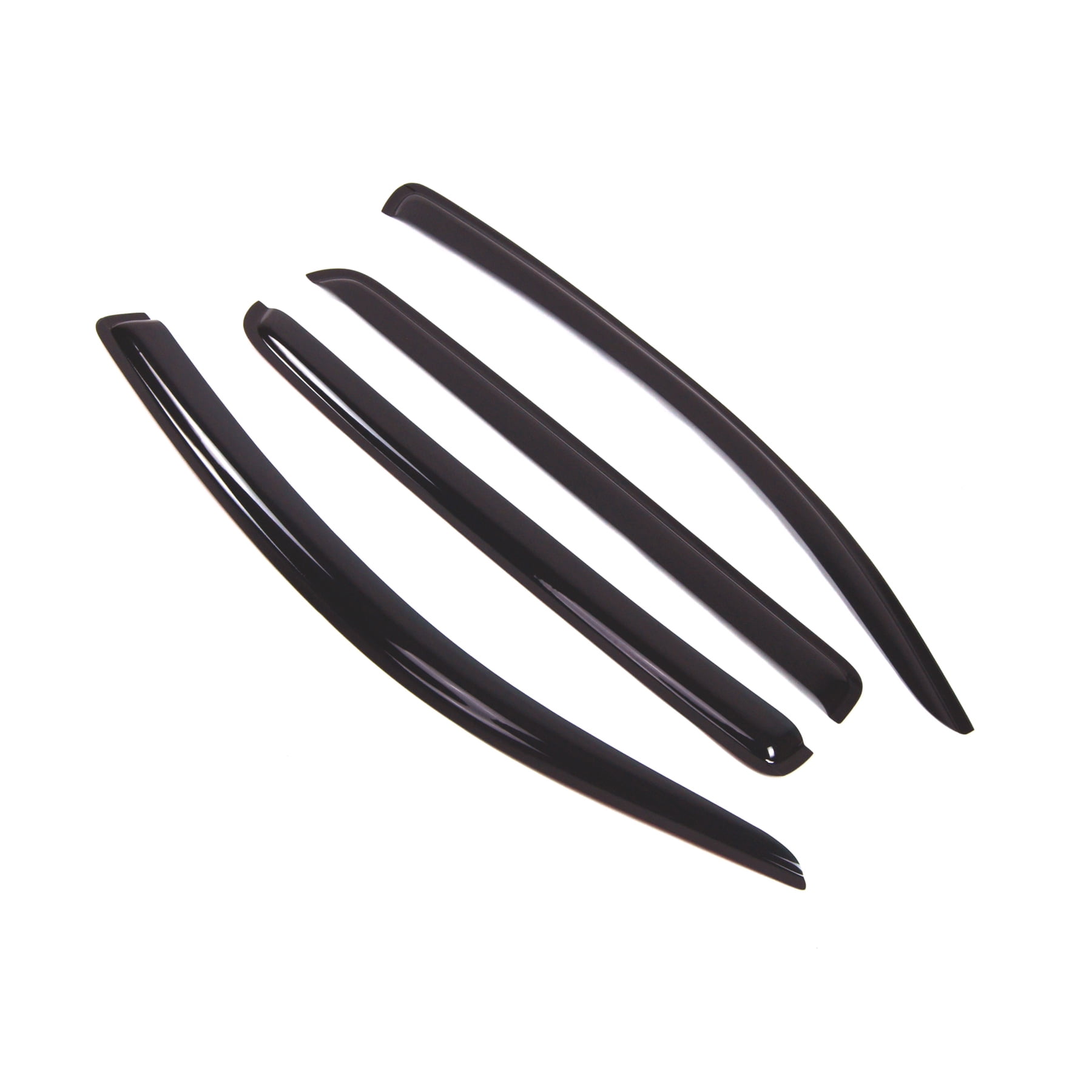 Tuningpros WD2-460 Outside Mount Window Visor Deflector Rain Guard Dark Smoke 4 Pcs Set For 2007-2016 Toyota Tundra CrewMax