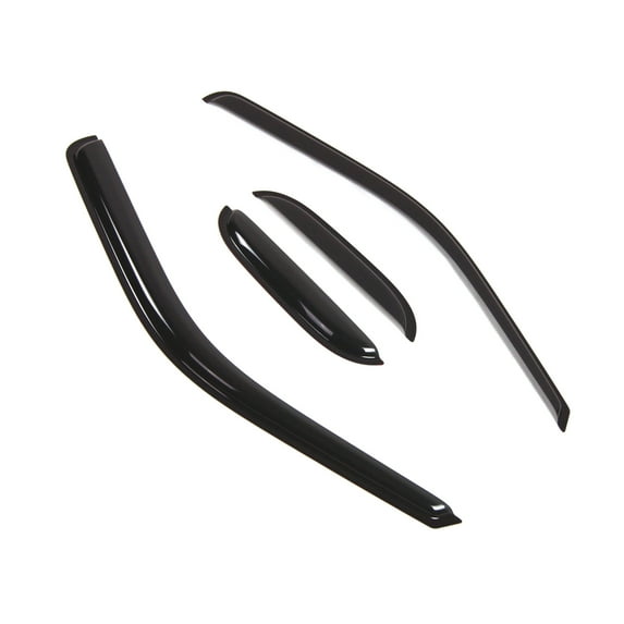 Tuningpros WD2-477B Outside Mount Window Visor Deflector Rain Guard Dark Smoke 4 Pcs Set For 2017-2018 Ford F-250 SuperCab