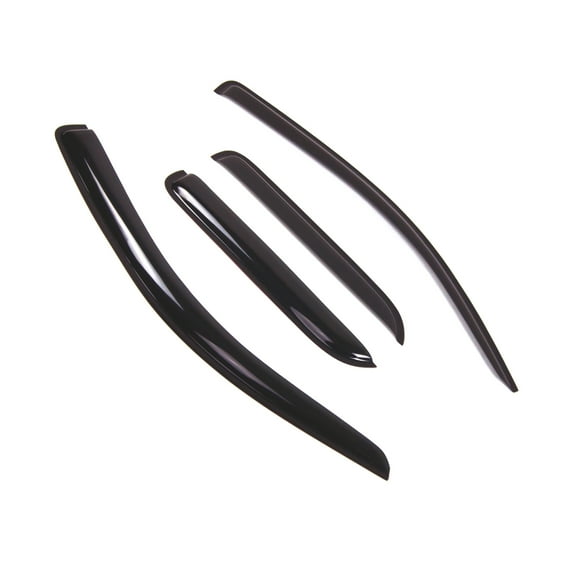 Tuningpros WD2-621B Outside Mount Window Visor Deflector Rain Guard Dark Smoke 4 Pcs Set For 2017-2018 Chevy Silverado EXT Cab