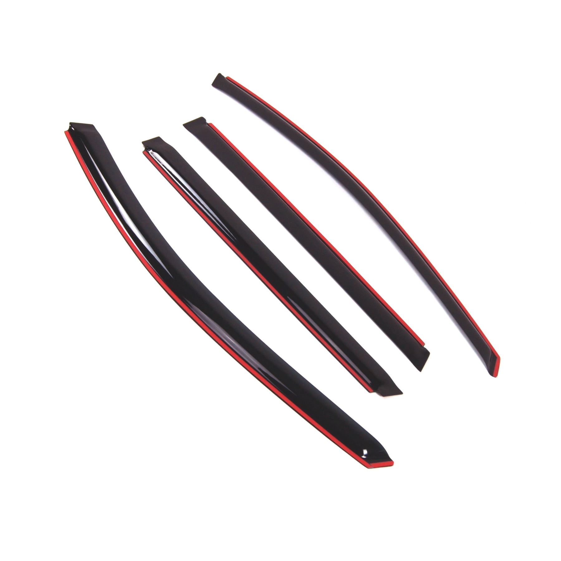 Tuningpros WD2-733i In-Channel Window Visor Deflector Rain Guard Dark Smoke 4 Pcs Set For 2013-2016 Nissan Pathfinder