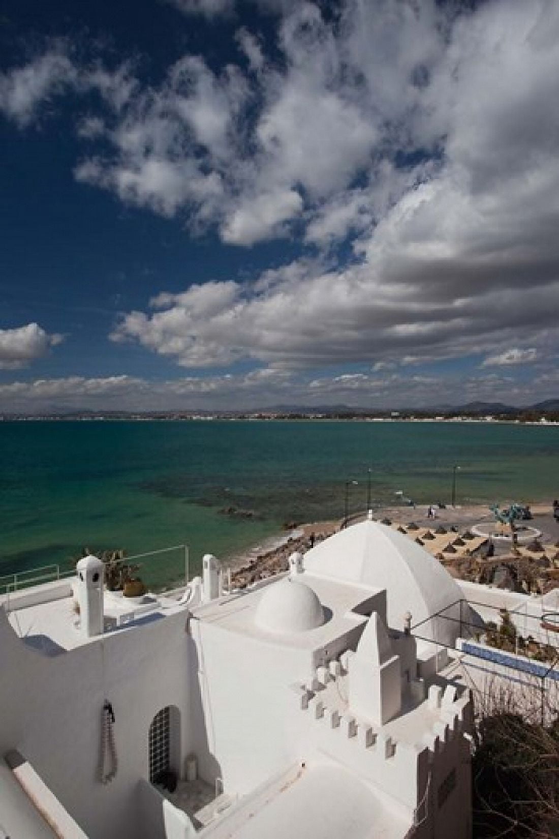Tunisia Cap Bon Gulf of Hammamet from the Kasbah Canvas Art - Walter Bibikow DanitaDelimont (23 x 35)