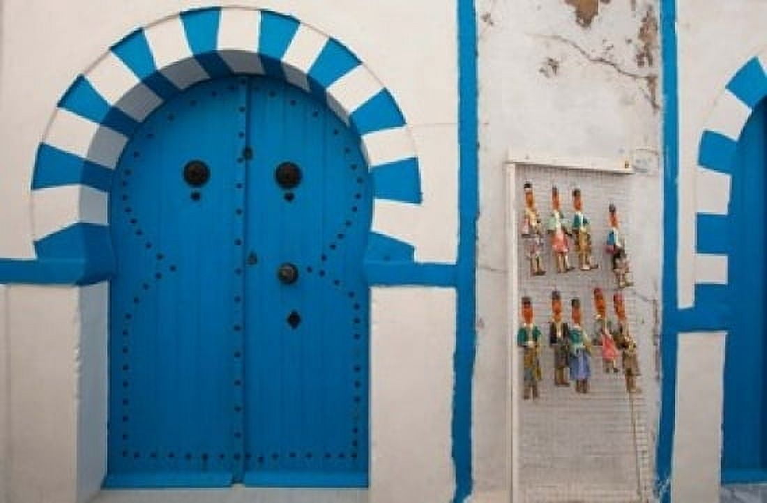 Tunisia Cap Bon Hammamet Medina door Canvas Art - Walter Bibikow DanitaDelimont (24 x 15)