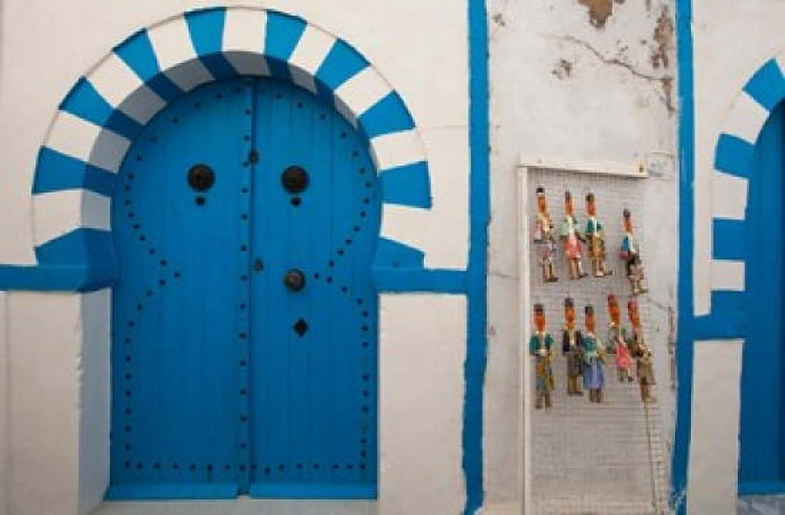 Tunisia Cap Bon Hammamet Medina door Canvas Art - Walter Bibikow DanitaDelimont (35 x 23)