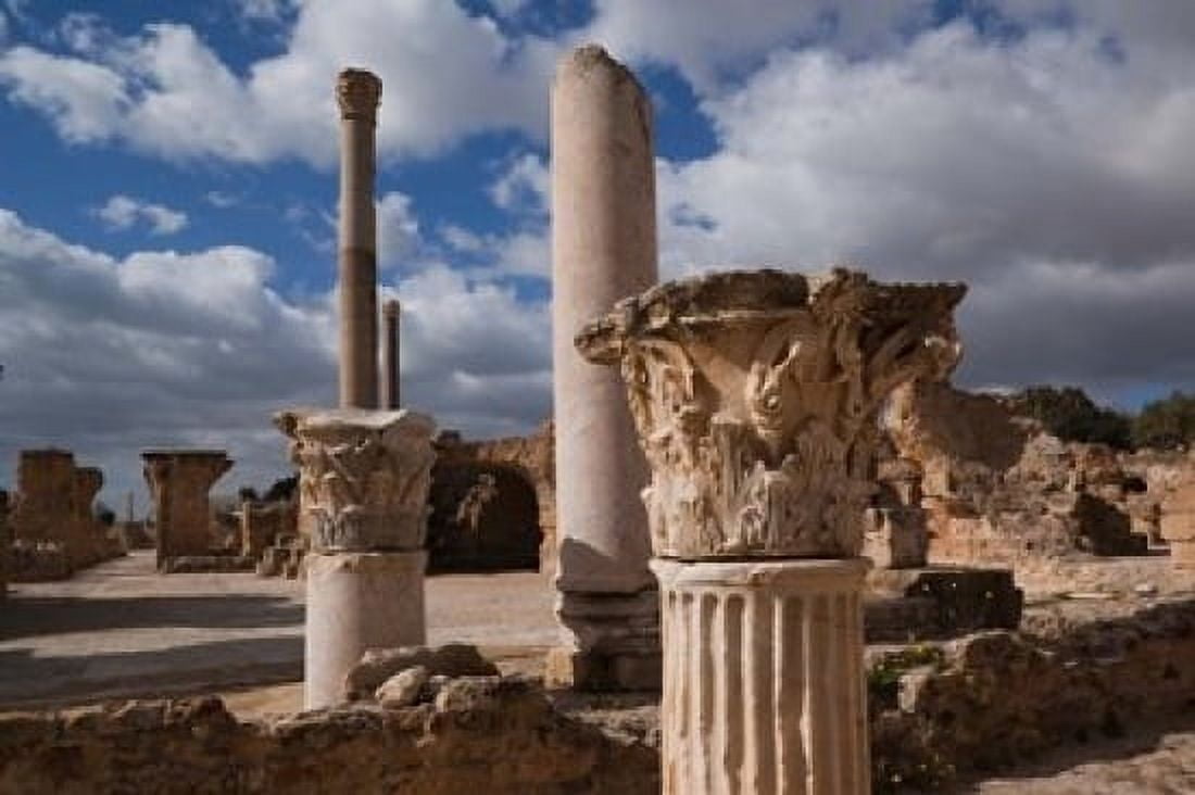 Tunisia Carthage Antonine Bath Ancient Architecture Canvas Art - Walter Bibikow DanitaDelimont (24 x 15)