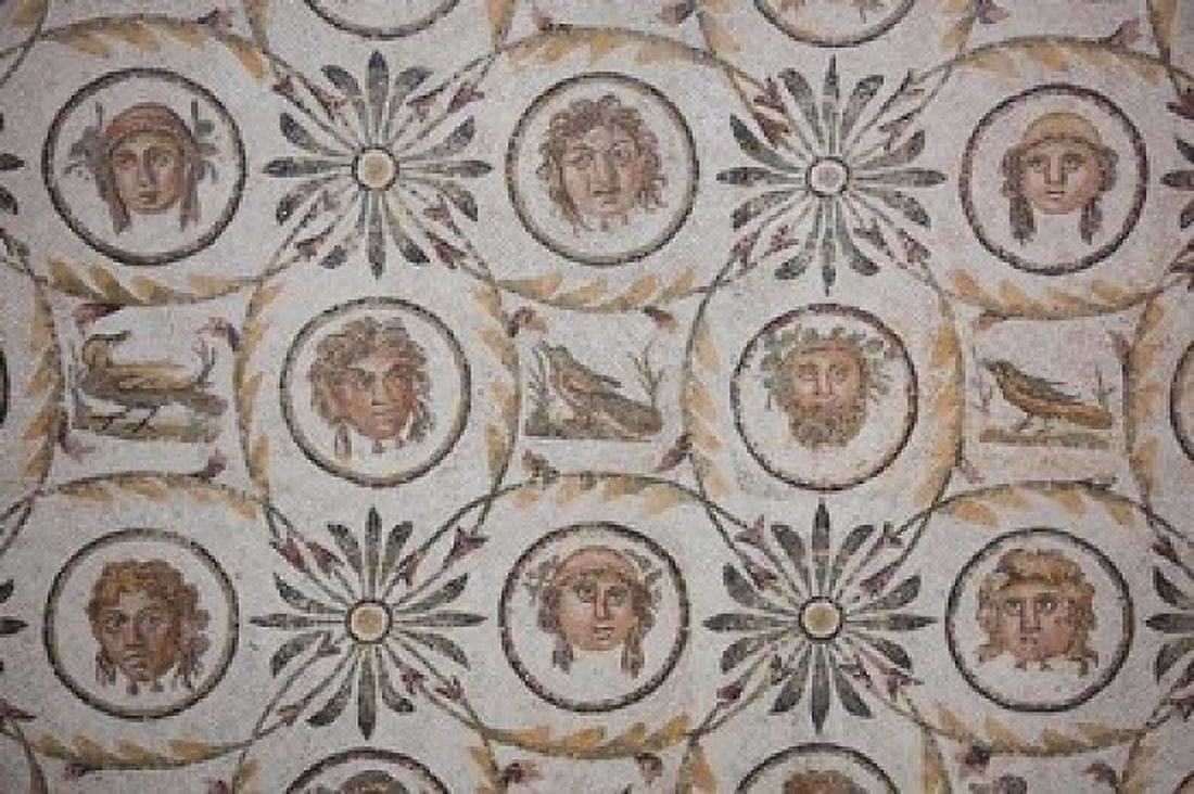 Tunisia El Jem El Jem Museum Roman-era mosaic Canvas Art - Walter Bibikow DanitaDelimont (24 x 15)