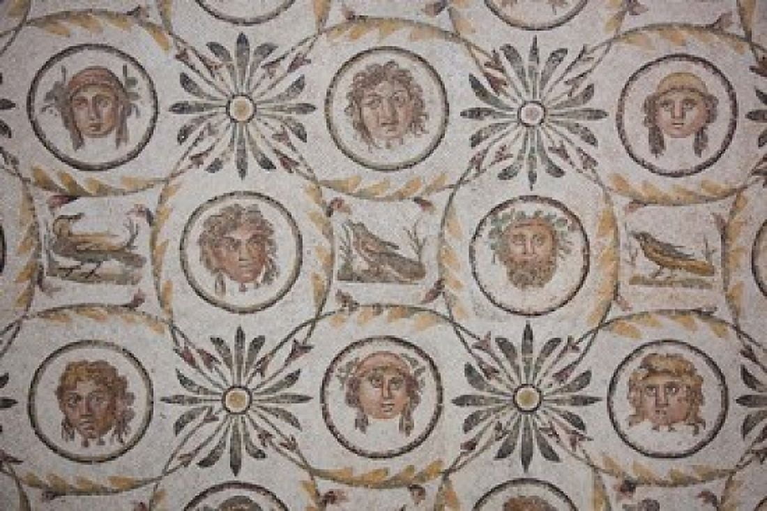Tunisia El Jem El Jem Museum Roman-era mosaic Canvas Art - Walter Bibikow DanitaDelimont (35 x 23)