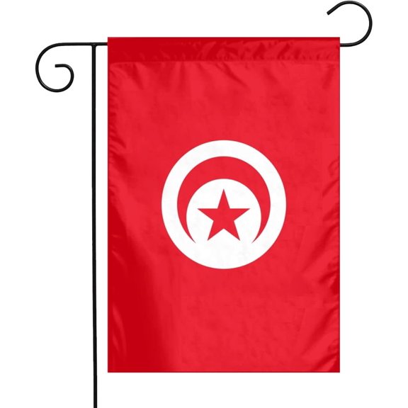 Tunisia Flag Garden Flag 12x18 inches Double Sided Decorative Yard Flags for Home Outdoor