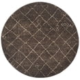 thumbnail image 1 of Tunisia Ivory Square Rug-Color:Dark Brown,Shape:Round,Size:6' X 6', 1 of 3