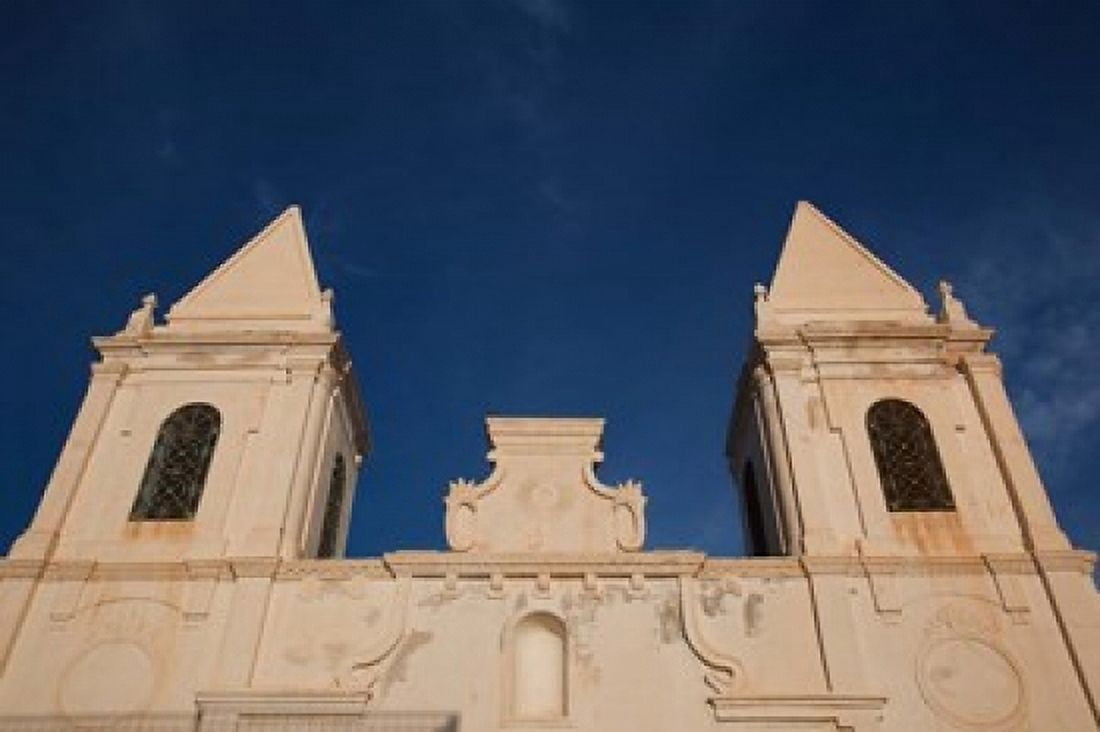 Tunisia Jerba Island Houmt Souq Christian church Canvas Art - Walter Bibikow DanitaDelimont (35 x 23)