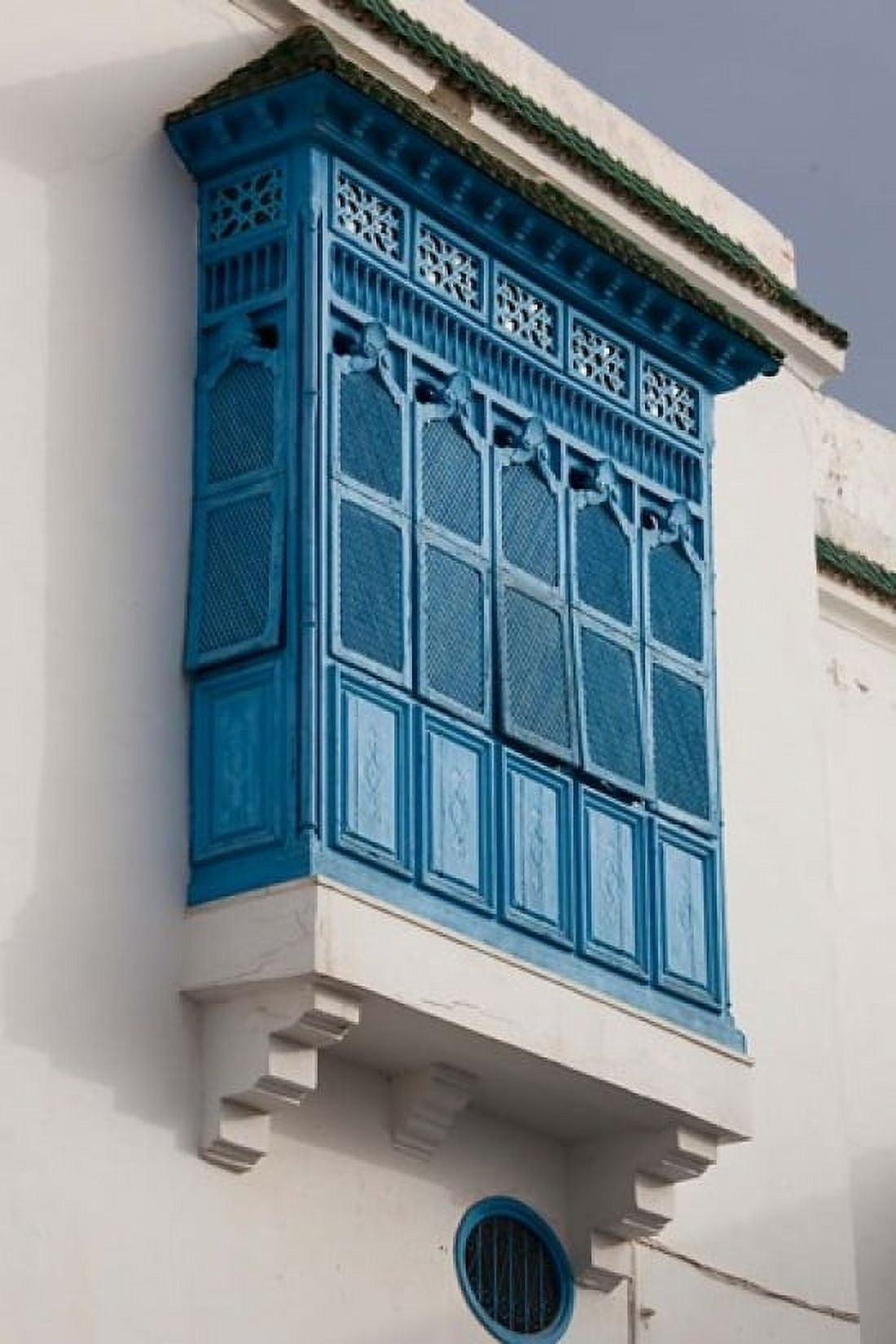 Tunisia Sidi Bou Said building detail Canvas Art - Walter Bibikow DanitaDelimont (11 x 17)