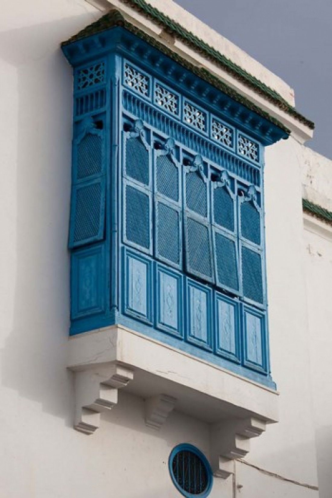 Tunisia Sidi Bou Said building detail Canvas Art - Walter Bibikow DanitaDelimont (23 x 35)
