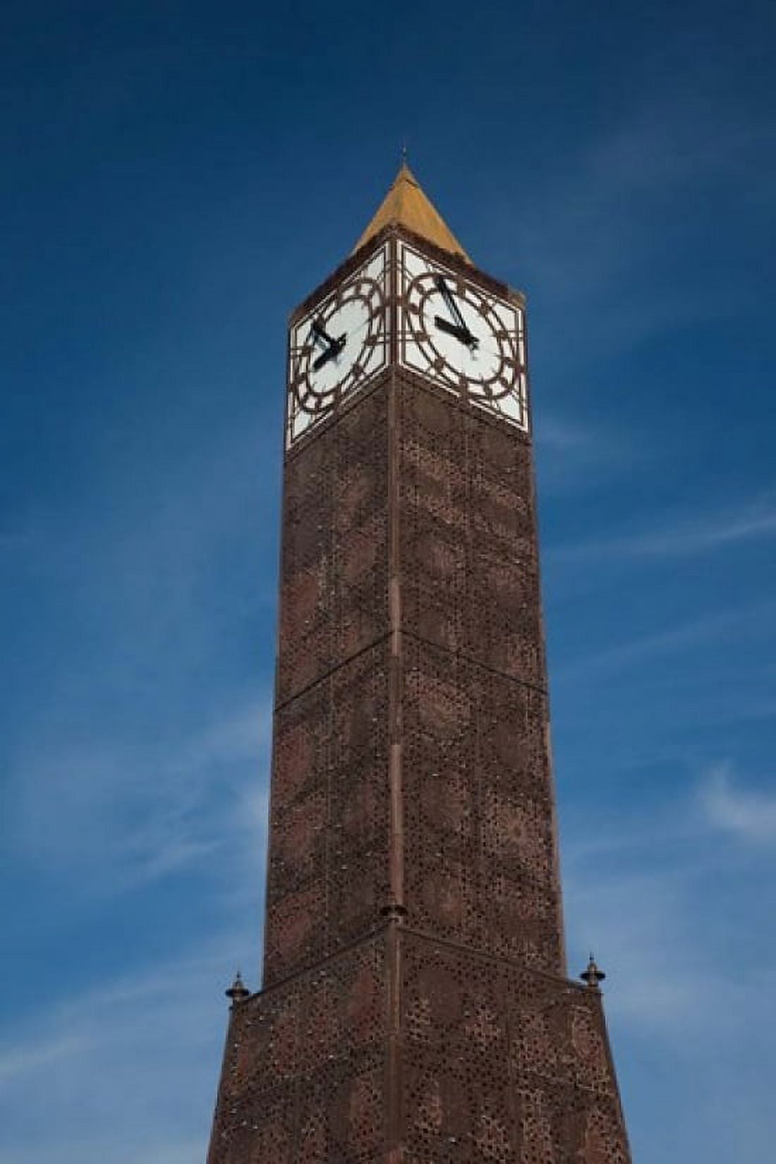 Tunisia Tunis Avenue Habib Bourguiba Clock tower Canvas Art - Walter Bibikow DanitaDelimont (23 x 35)