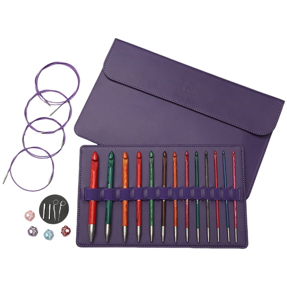 Tunisian Crochet Hook Set Afghan Interchangeable Crochet Hook Set 3.5mm-12.0mm Carpet Crochet Hook Set with Storage Bag