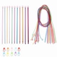 thumbnail image 1 of Tunisian Crochet Hooks Set 2-8 Mm Aluminum Afghan Crochet Hooks, 3.5-12 Mm Plastic Cable Weave Knitting Needle Set, 1 of 9