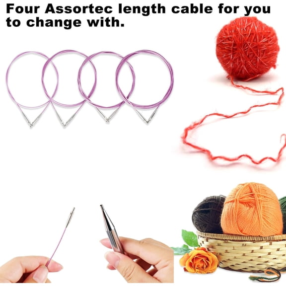 Tunisian Crochet Hooks Set with Cable, Afghan Crochet Hooks Interchangeable, Size from 3mm-10mm Aluminium Crochet Knitting Needles for Crocheting