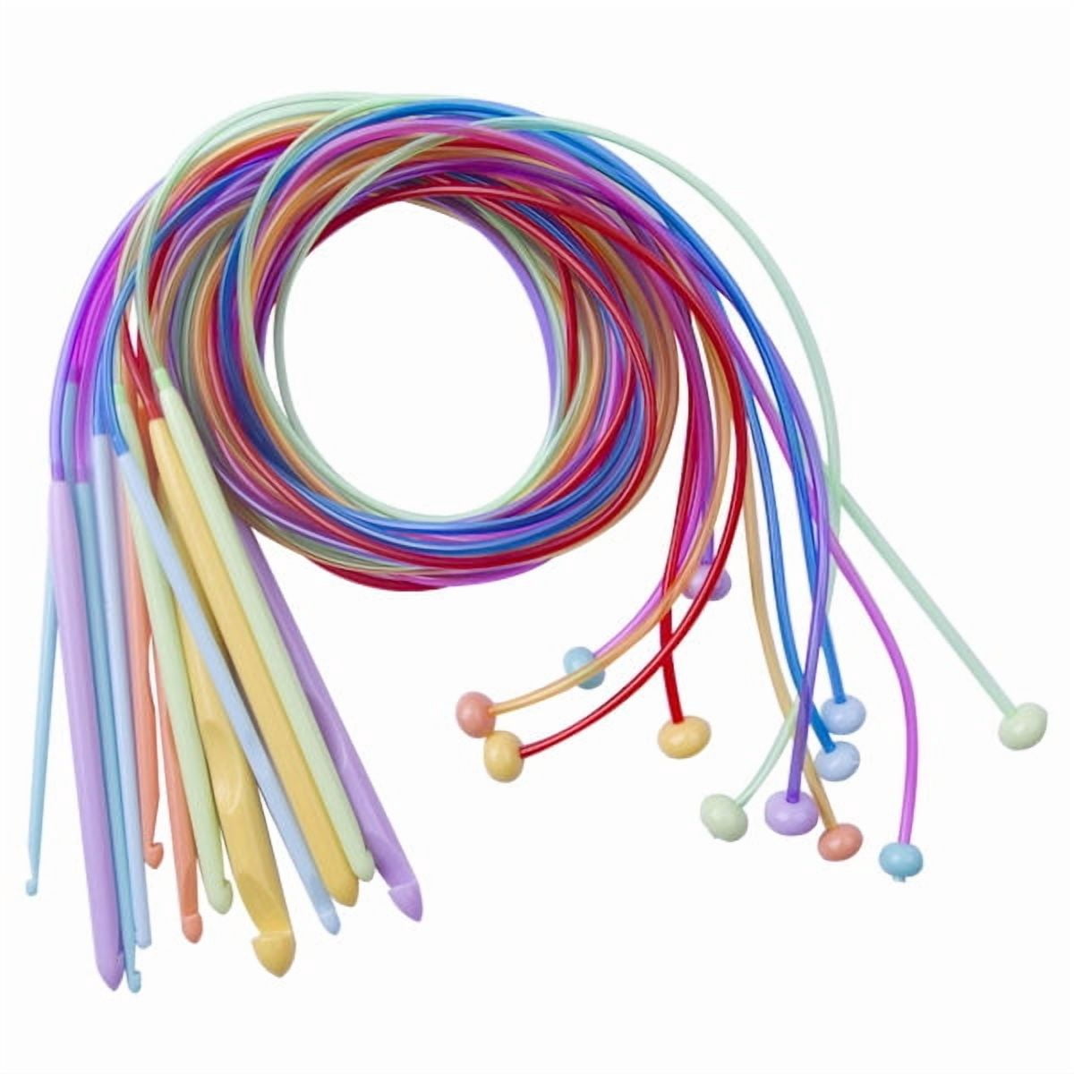 Tunisian crochet hooks with cable, 120 cm, 12 Afghan crochet hooks 3.0 mm - 12.0 mm for rug, scarf, flowers, tablecloths, shawls and more