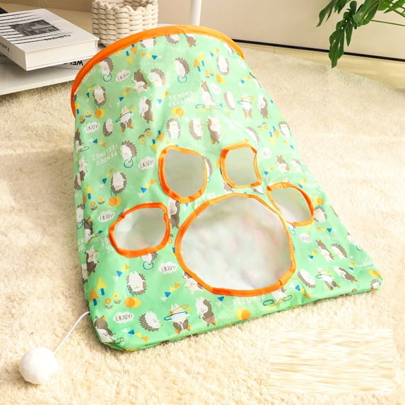 Tunnel Bag Toy with Crinkle Paper and Hanging Mouse, Interactive Hideout Play for Indoor s (V1),Pet Toys for Self Play,Gifts for Pets and Pet Lovers(b)
