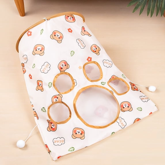 Tunnel Bag Toy with Crinkle Paper and Hanging Mouse, Interactive Hideout Play for Indoor s (V1),Interactive Pet Toys,Gifts for Pets and Pet Lovers(d)