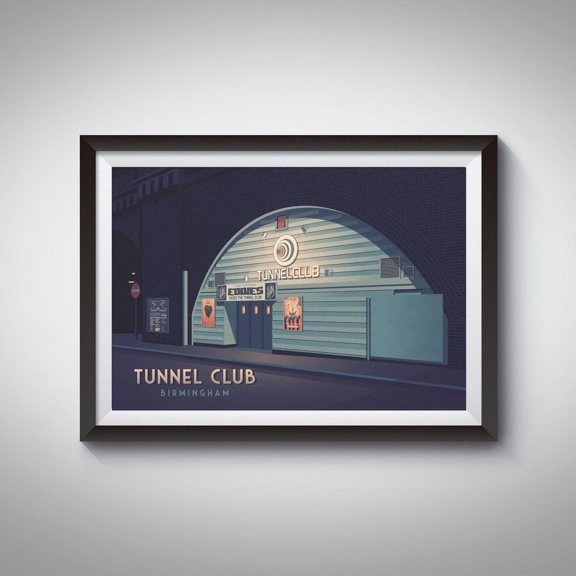 Tunnel Club Birmingham Nightclub Techno Music Rave Art, Unframed Paper Poster 8x10in