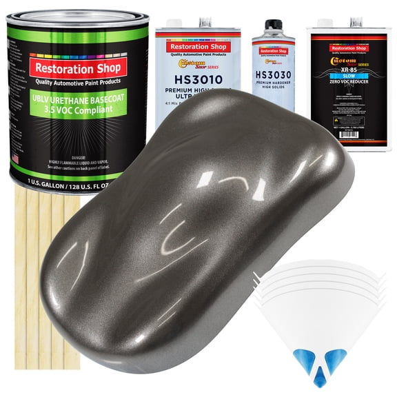Tunnel Ram Gray Metallic Low VOC SLOW PREM 1 Gal Kit URETHANE BASECOAT Clearcoat