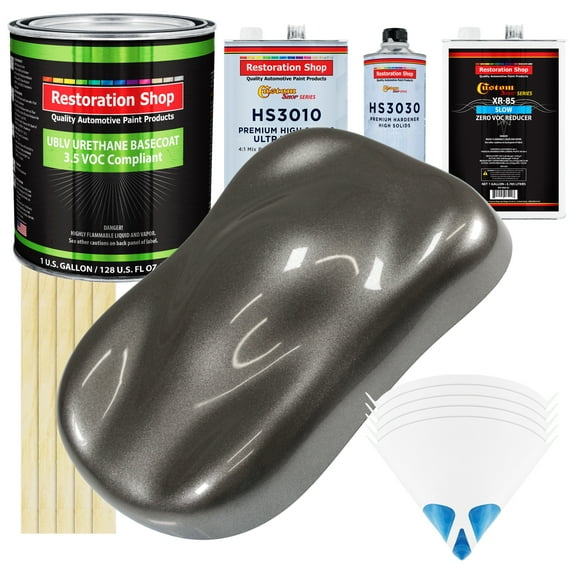 Tunnel Ram Gray Metallic Low VOC SLOW PREM 1 Gal Kit URETHANE BASECOAT Clearcoat