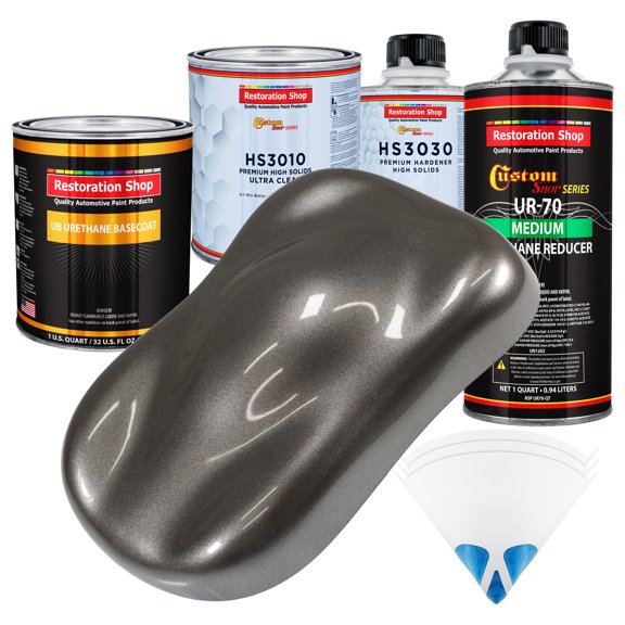 Tunnel Ram Gray Metallic Premium Quart URETHANE BASECOAT CLEARCOAT Car Paint Kit