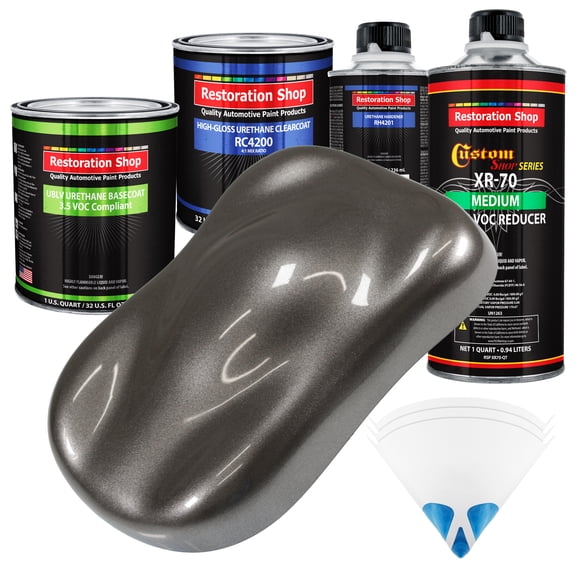 Tunnel Ram Gray Metallic Quart Kit Low VOC URETHANE BASECOAT Car Auto Paint Kit