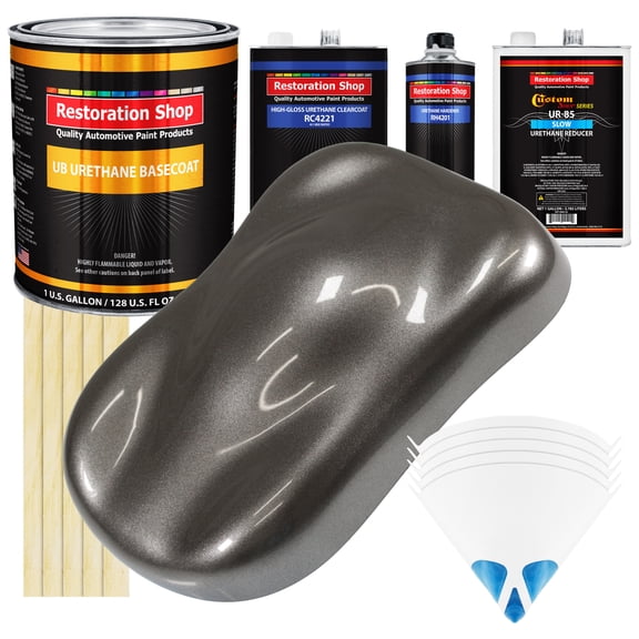 Tunnel Ram Gray Metallic SLOW Gallon Auto Paint Kit URETHANE BASECOAT Clearcoat