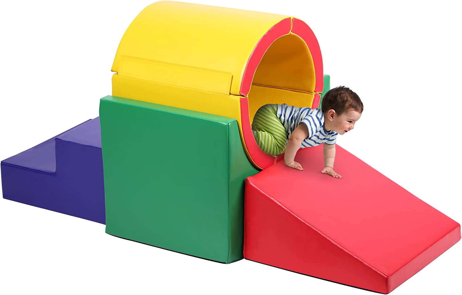 Toddler Ramp Tunnel/Ramps Foam Climber, Climb & Crawl Foam Activity Play Set for ...