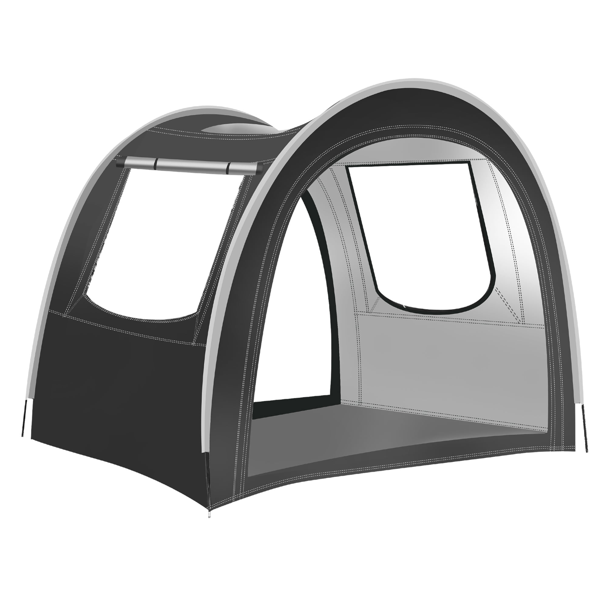 Tunnel-style camping tent, 3-4 person extra spacious, mesh breathable / PVC waterproof / Oxford fabric wear-resistant material, top skylight design, portable lightweight and easy to install