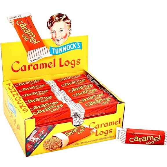 Tunnock’s Caramel Logs – Classic Scottish Wafer & Caramel Biscuit Bars with Milk Chocolate Flavoured Coating and Roasted Coconut – 48 Count Value Pack