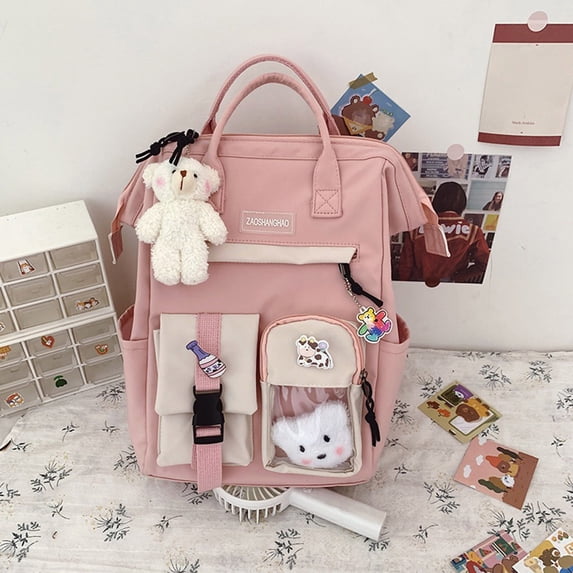 Tuobarr Backpack, Fashion Cute Large Capacity Students Schoolbag Backpack Outdoor Portable Travel Bag Luggage Bag Pink