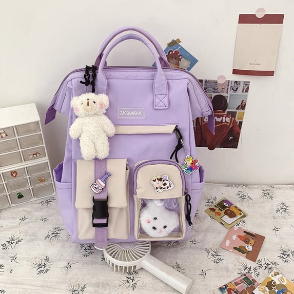 Tuobarr Backpack, Fashion Cute Large Capacity Students Schoolbag Backpack Outdoor Portable Travel Bag Luggage Bag Purple