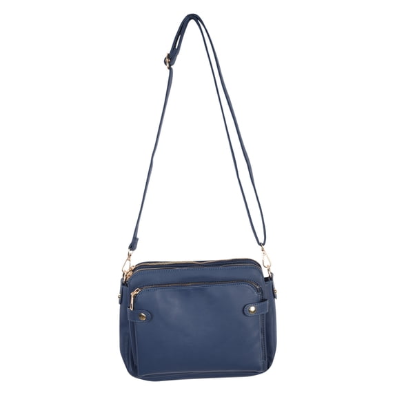 Tuobarr Crossbody Bags for Women Trendy, Three Layer Leather Shoulder Bag Small Size Large Capacity Card Bag Fashion Bag Soft Leather Blue