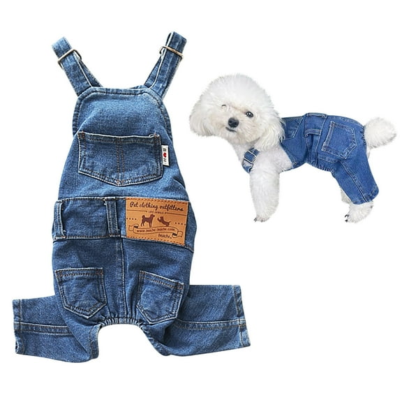 Tuobarr Dog Costume, Pet Clothes, Pet Denim Jumpsuit Dog Jeans, Pet Puppy Sling Comfortable Blue Pants Clothing for Medium Small Dogs Cats bule
