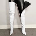thumbnail image 1 of Tuobarr High Heels Women's Color Boots Sexy Pointed Zipper High Heel Thin Heel Large Knee Boots White US Size 6.5, 1 of 4