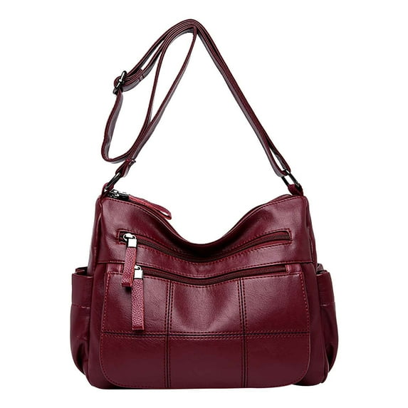 Tuobarr New One Shoulder Crossbody Bag Leather Large Capacity Multi Compartment Women Bag