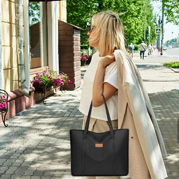 Tuobarr Tote Bag for Women, Women Tote Bag Large Shoulder Bag, Handbags for Women, with Yoga Mat Buckle For Gym, Work, School Black