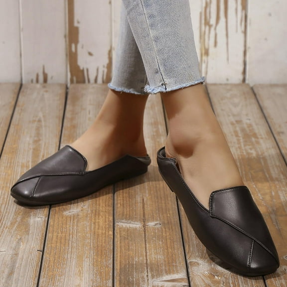 Tuobarr Womens Dress Shoes Women's Single Shoes Can Be Worn With One Foot And Two Soft Soled Shoes Can Be Worn Black US Size 4.5