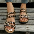 thumbnail image 1 of Tuobarr Womens Flat Sandals Women's Flat Bottom Striped Shoes Lightweight Beach Sandals Casual Shoes Multicolor US Size 6, 1 of 5