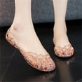 thumbnail image 1 of Tuobarr Womens Jelly Sandals Summer Hollow Out Flat Sandals Women's Casual Shoes Crystal Plastic Jelly Shoes Pink US Size 6, 1 of 5