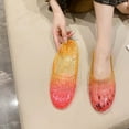 thumbnail image 1 of Tuobarr Womens Jelly Sandals Summer Hollow Out Flat Sandals Women's Casual Shoes Crystal Plastic Jelly Shoes Pink US Size 8.5, 1 of 5