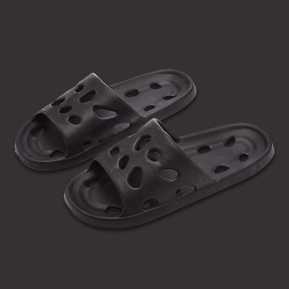 Tuobarr Womens Slides Women Men Slippers Home Couple Shoes Indoor Outside Soft Soled Slippers Black US Size 7