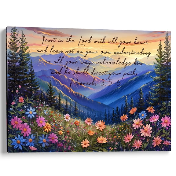 Tuohai Mountain Scripture Canvas Wall Art Living Room Bedroom Decor 12x8 inch