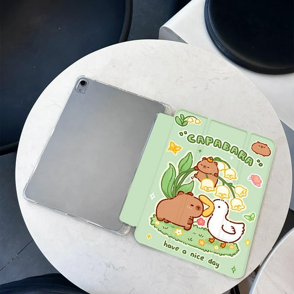 Tuohive For iPad Case Cartoon Capibara iPad Case For iPad gen9 gen8 gen7 10.2 Air4 Air5 10.9 Pro11 2020/2021 Anti drop Pen Holder iPad Case