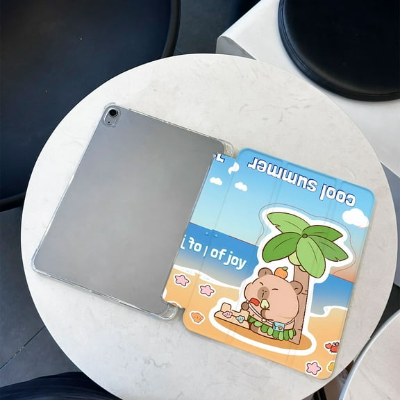 Tuohive iPad Case for iPad Mini4/5 7.9in Auto Wake Sleep Case with Pencil Holder Cartoon Capybara