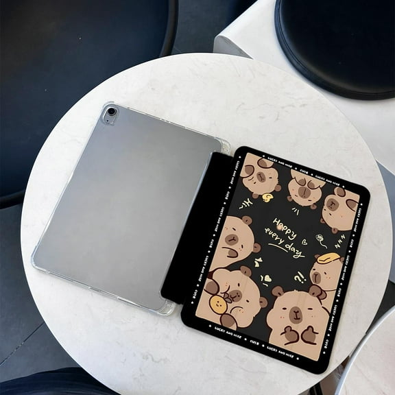 Tuohive iPad Case for iPad Mini4/5 7.9in Auto Wake Sleep TPU Smart Stand Back Cover with Pencil Holder Cartoon Capybara
