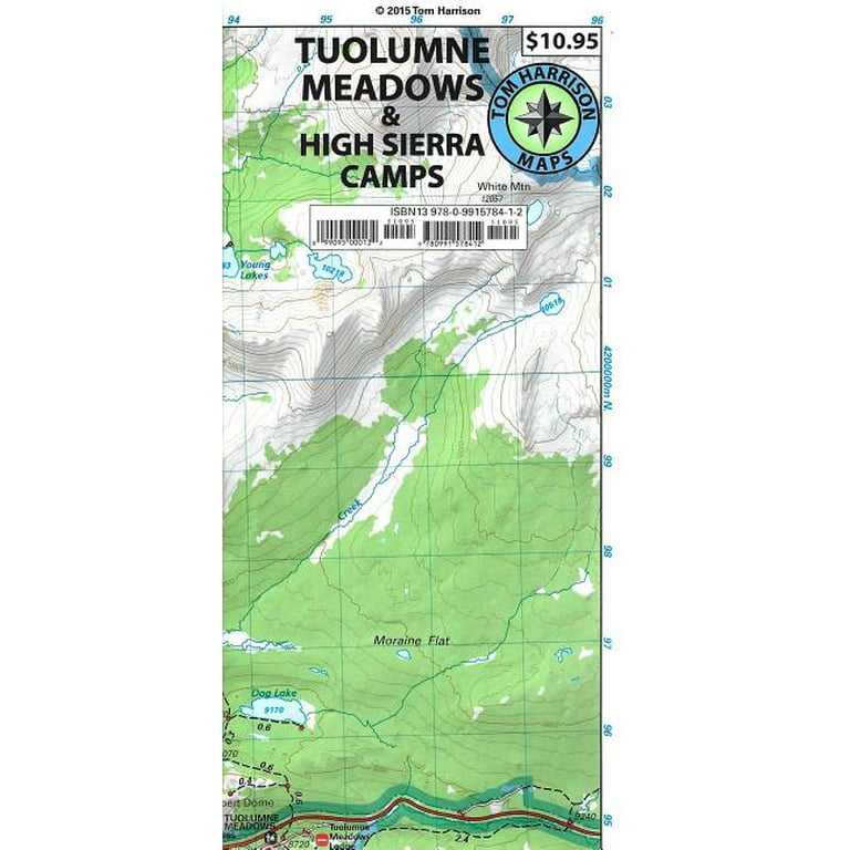 Tuolumne Meadows High Sierra Camps Trail Map Tom Harrison Maps