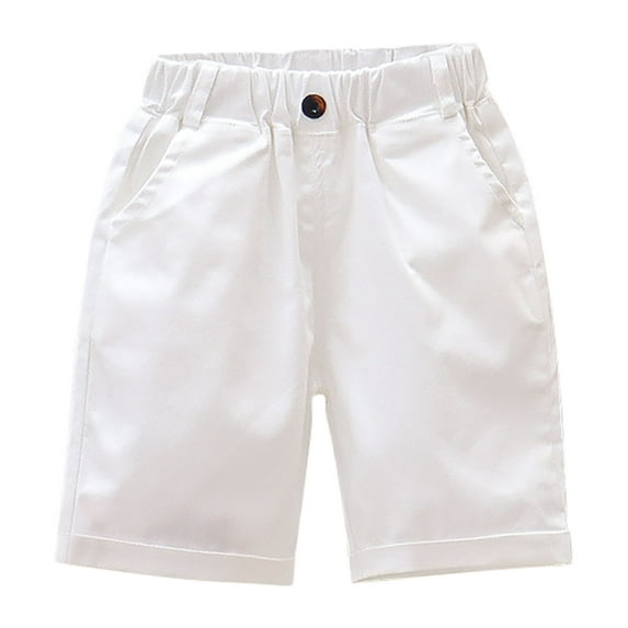 Tuosodrolic Boys Loose Casual Shorts Elastic Waist Button Cute Shorts Pull On Bottoms with Pockets