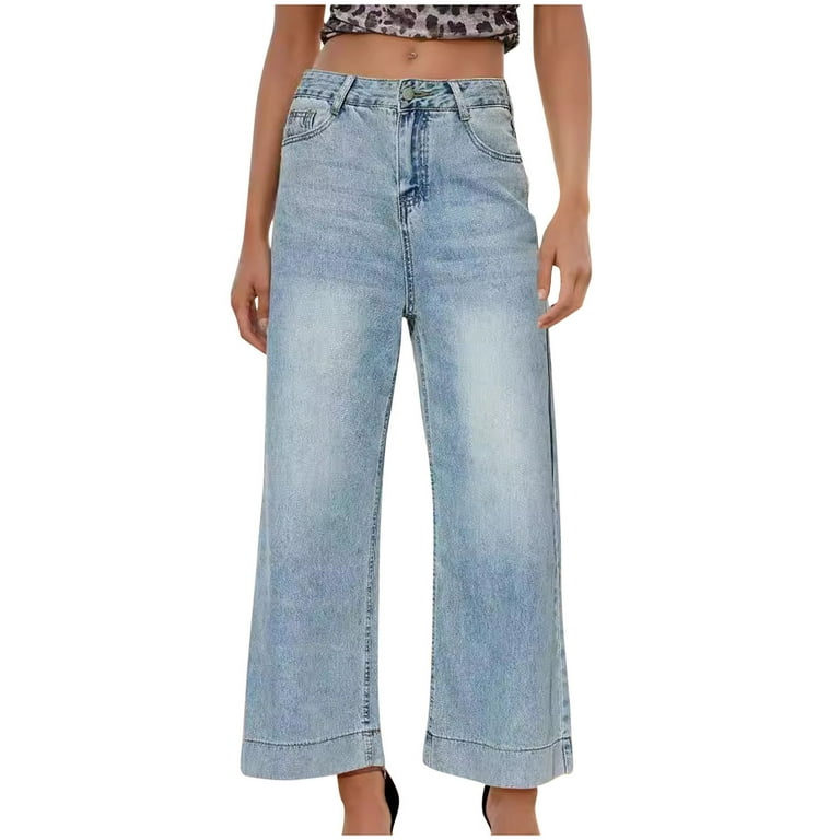 Tuosodrolic Denim Pants for Women High Waisted Wide Leg Jeans